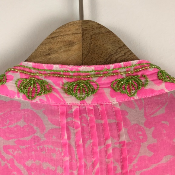 Lilly Pulitzer Sarasota Beaded Pink Tunic Sz. S - Picture 7 of 8